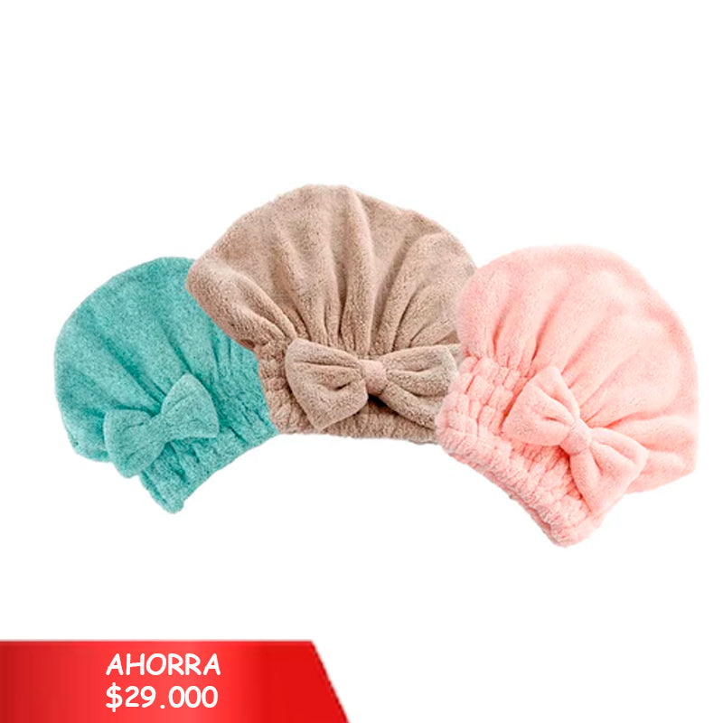 Gorro Toalla De Secado Para El Cabello Sin Maltratarlo X 6 Unidades OMC-469