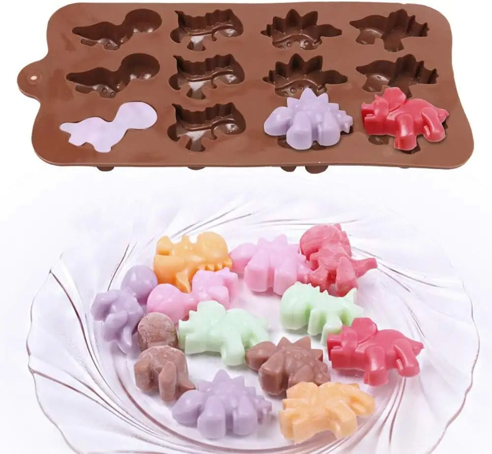 Moldes Dino Chocolates, Fondant, Gelatina, Reposteria X 6 Unidades OMC-190