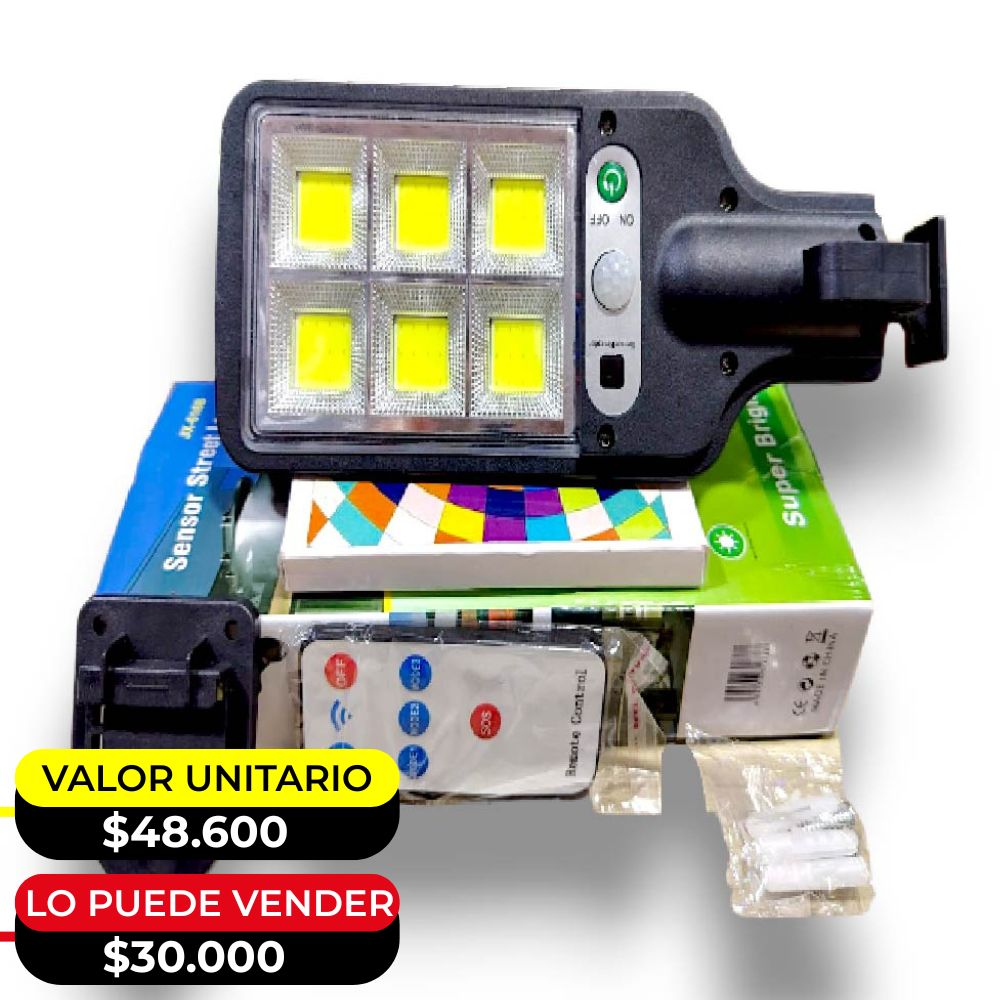 LUZ REFLECTORA CON PANEL SOLAR X6 UNDS - JY120