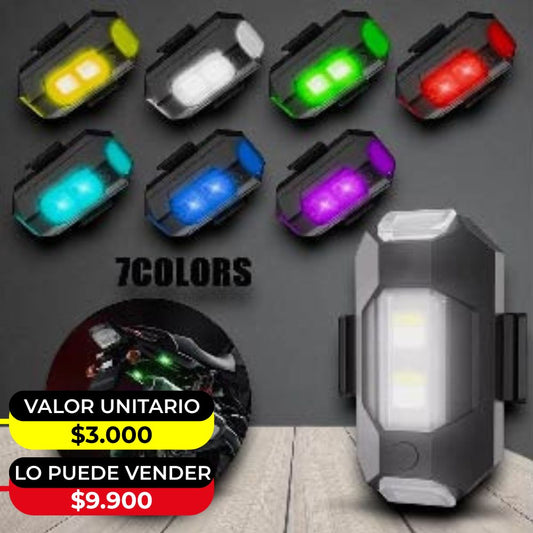 MINI LUZ LED FLASHEO PARA MOTO,CARRO,BICI X6UNDS