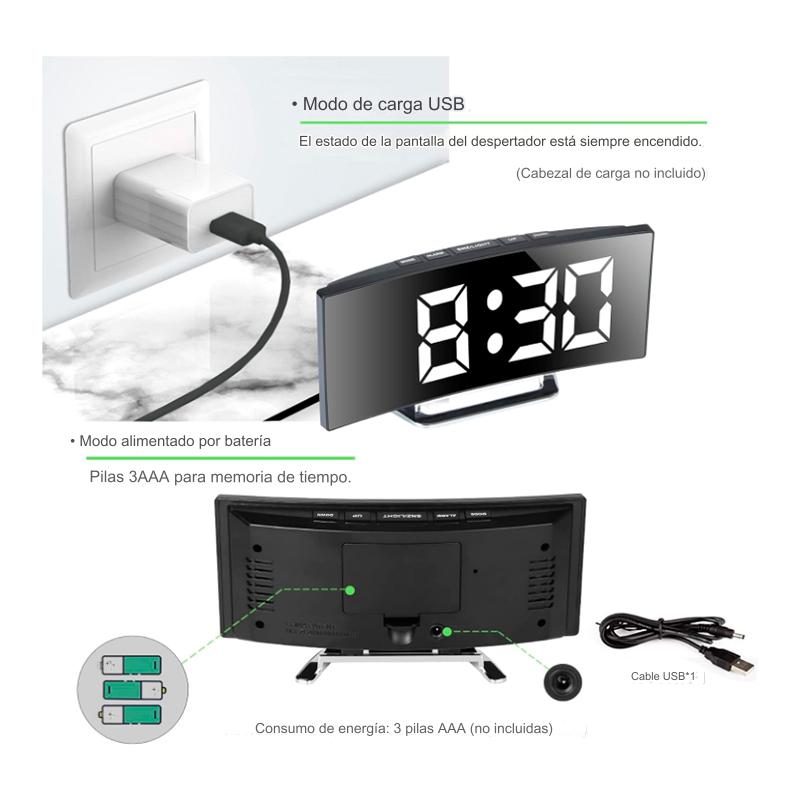 Reloj Despertador Digital Moderno Reloj De Pared O Mesa X 6 Unidades OMC-294