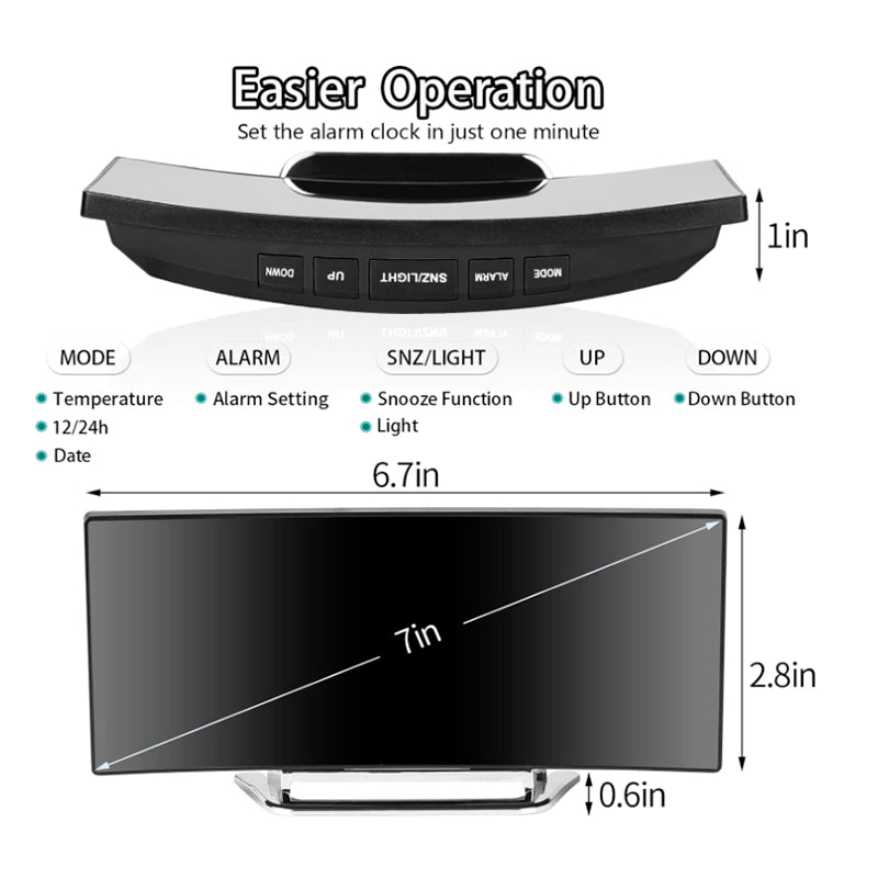 Reloj Despertador Digital Moderno Reloj De Pared O Mesa X 6 Unidades OMC-294