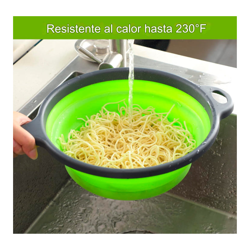 Colador De Silicona Plegable Escurridor De Cocina Multiusos X 6 Unidades OMC-495