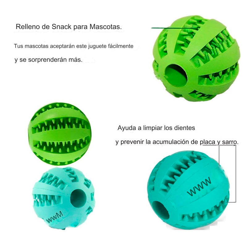 Pelota Porta Snacks- Limpia Sarro- Juguete Para Masticar X 6 Unidades OMC-317