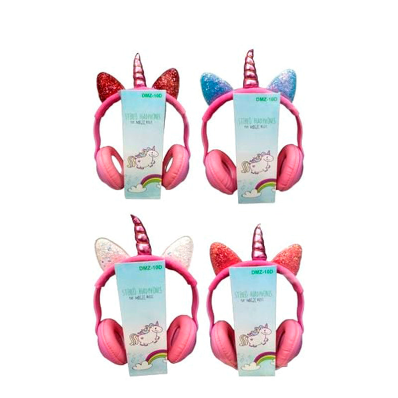 Auriculares Diadema Diseño Unicornio Ajustable X 6 Unidades OMC-286