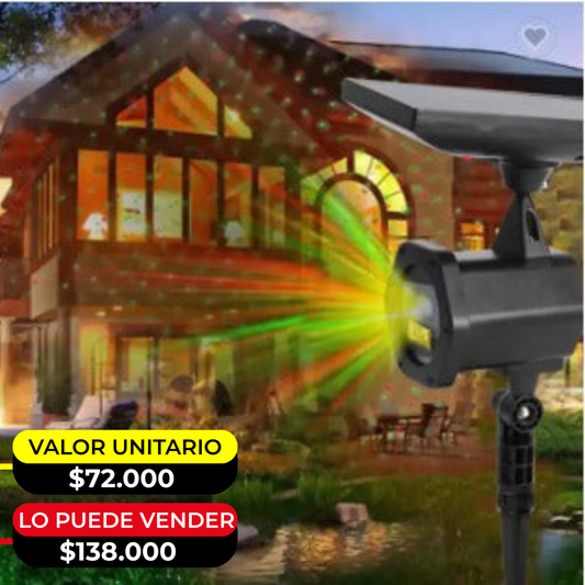 Proyector Solar Navideño Para Exteriores, Luz Solar X 6 Unidades -OMC-086