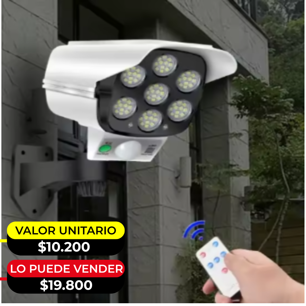 LAMPARA SOLAR TIPO CAMARA CON SENSOR  X 6UNDS - OMC-087