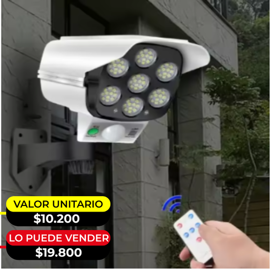 LAMPARA SOLAR TIPO CAMARA CON SENSOR  X 6UNDS - OMC-087