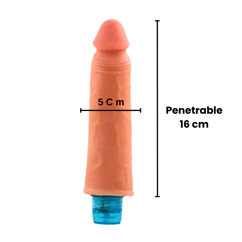 Dildo Vibrador Realista Pene 16 Cm, Multivelocidad  X6 Unds  OMC-437