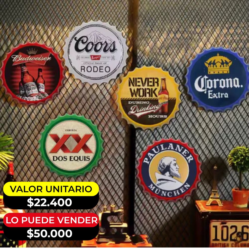 DECORACION DE PARED EN FORMA DE TAPA X6UNDS - OMC-443