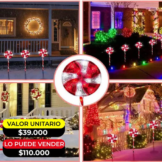 SET X3 LUZ EN FORMA DE PALETA CON PANEL SOLAR X6UNDS - OMC- 081