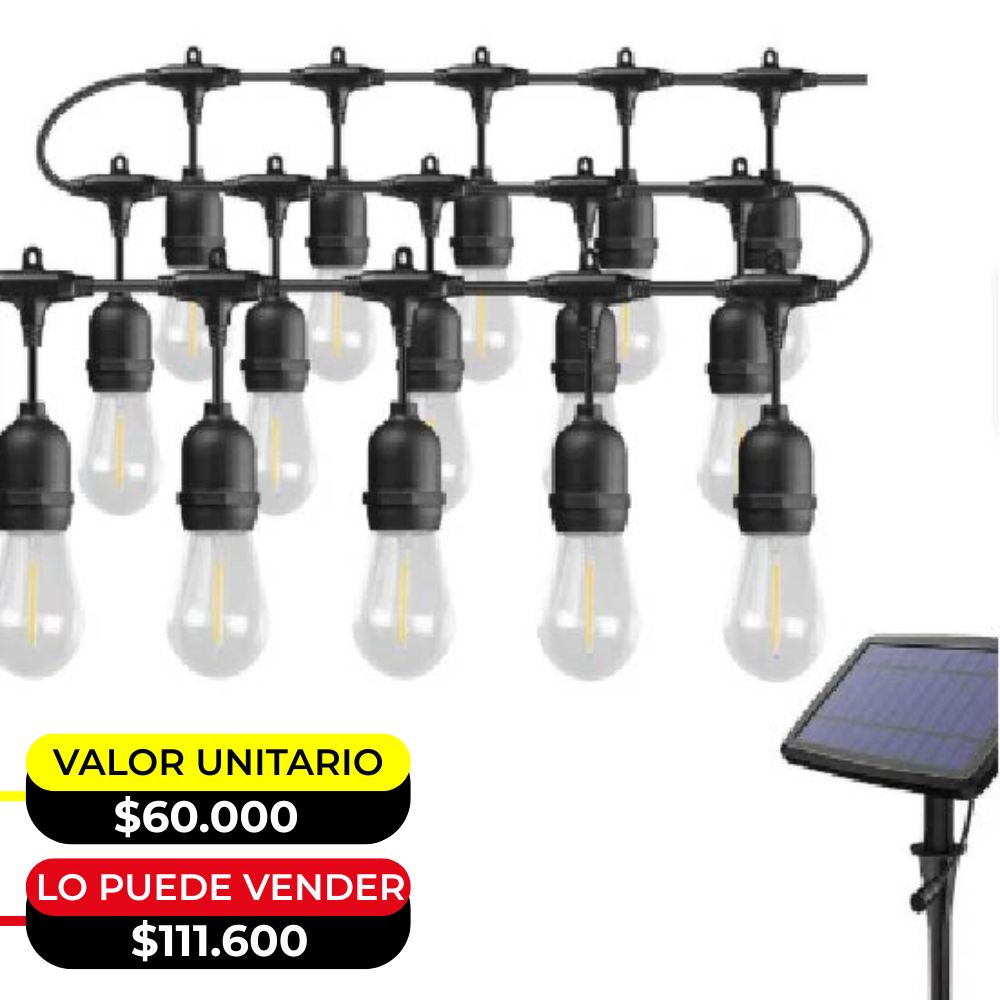 GUIRNALDA DE LUZ 10M,20 BOMBILLOS X6 UNDS - OMC-084