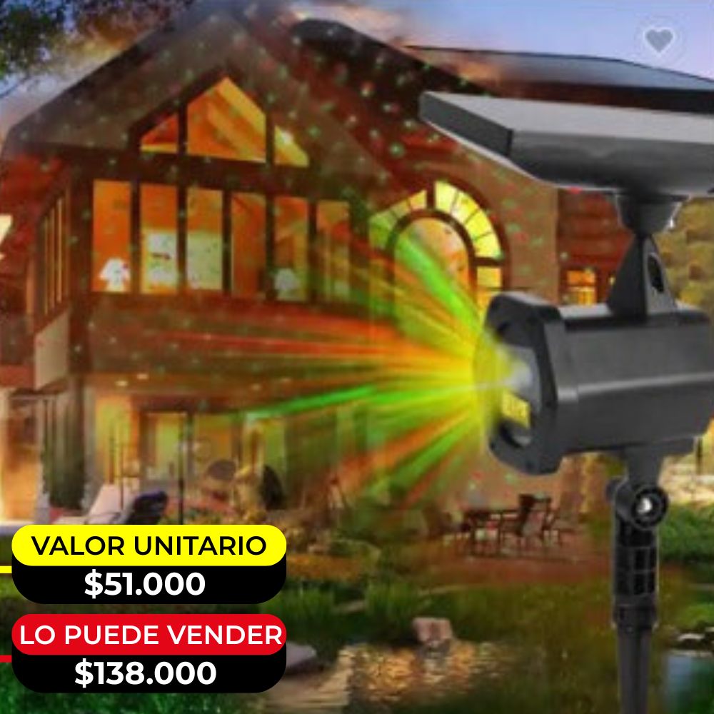 Proyector Solar Navideño Para Exteriores, Luz Solar X 6 Unidades -OMC-086