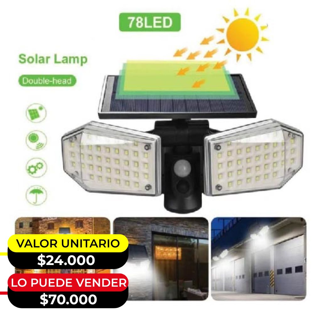 LAMPARA SOLAR CON SENSOR DE MOVIMIENTO X 6UNDS - OMC-097