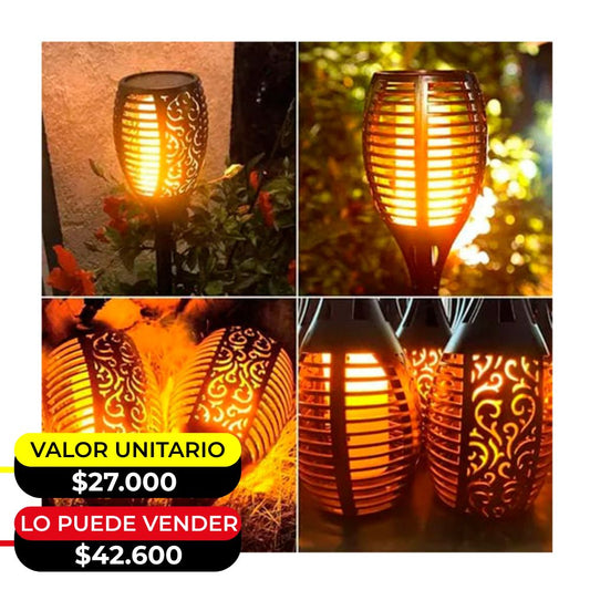 ANTORCHA LED CON PANEL SOLAR X 6UNDS - OMC-098