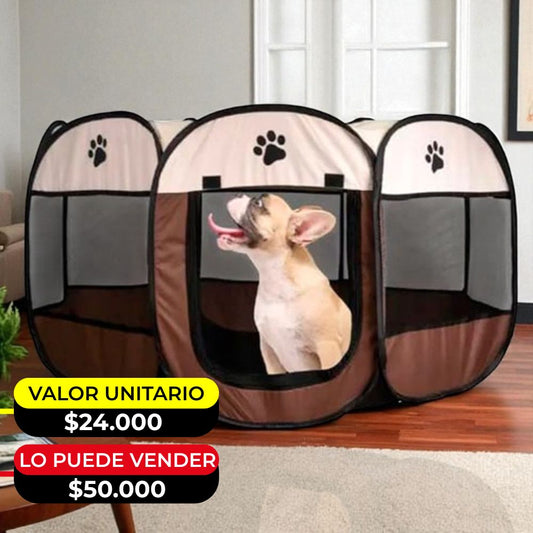 CORRAL PLEGABLE GRANDE PARA MASCOTAS X6UNDS- OMC-10-3