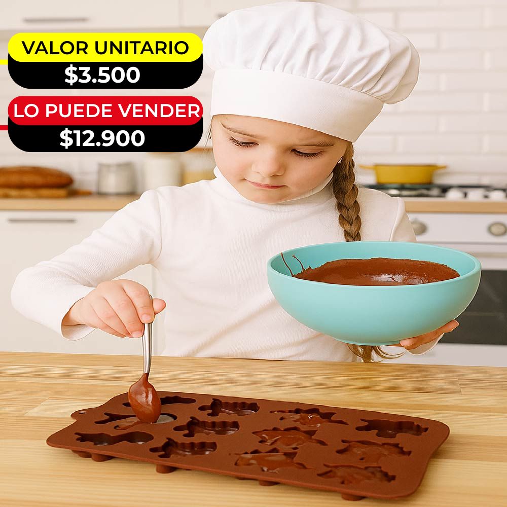 MOLDE CON FIGURAS DE DINOSAURIO X6UNDS OMC-190