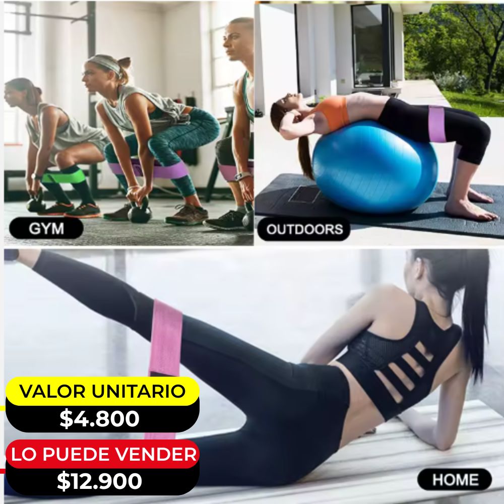 SET POR 3 BANDAS ELASTICAS EN TELA X6UNDS - OMC-253