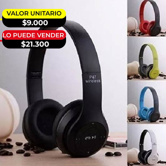 AUDIFONOS DIADEMA INALAMBRICOS X6UNDS- OMC-284