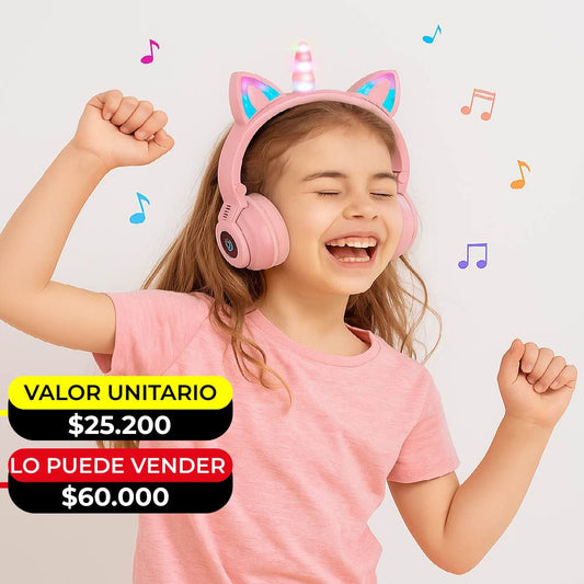 AUDIFONOS DIADEMA UNICORNIO X6UNDS- OMC-285