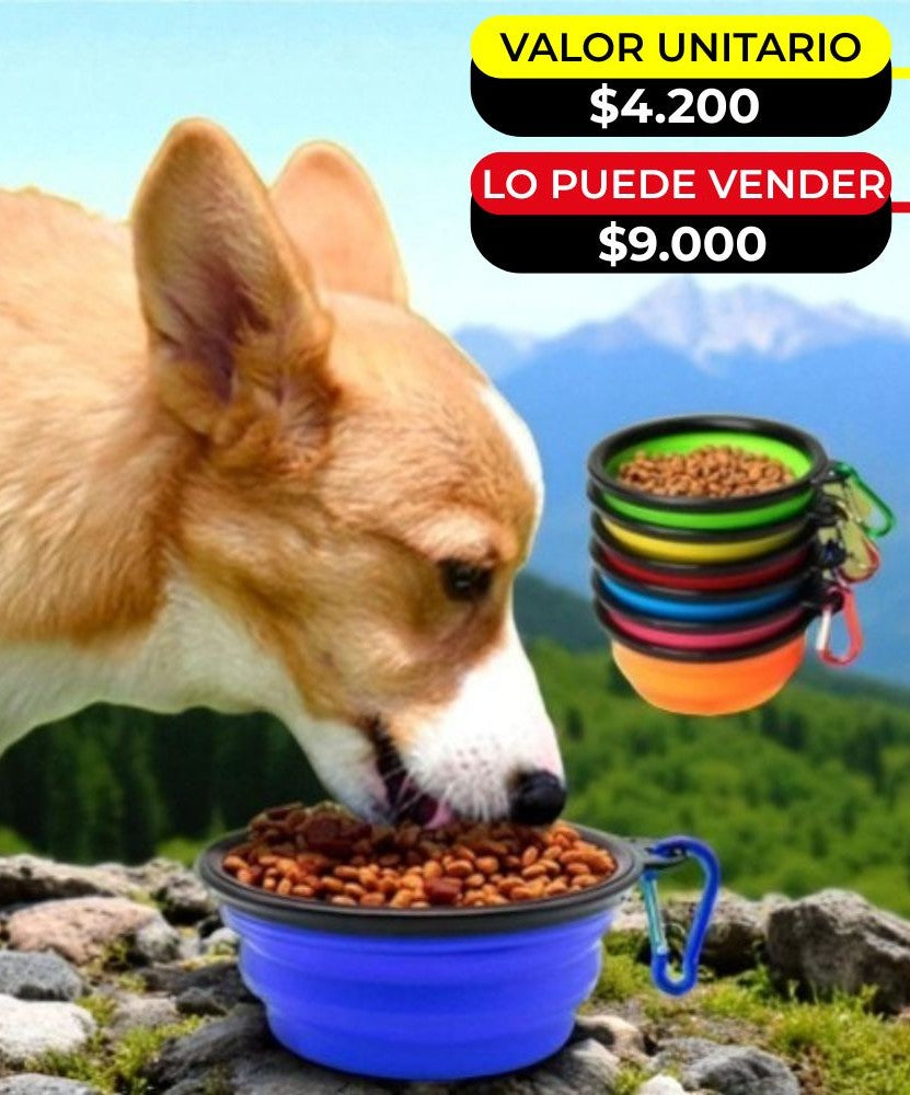 PLATO PLEGABLE PORTATIL PARA MASCOTAS X6UNDS- OMC-318