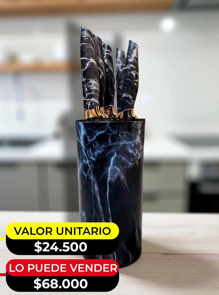 JUEGO DE CUCHILLOS X6UNDS  - OMC 466