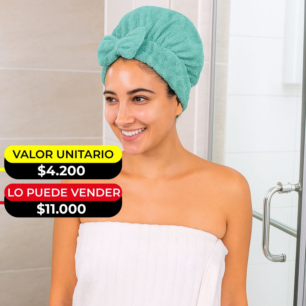 GORRO TOALLA  DE SECADO PARA CEBELLO X6UNDS -  OMC-469