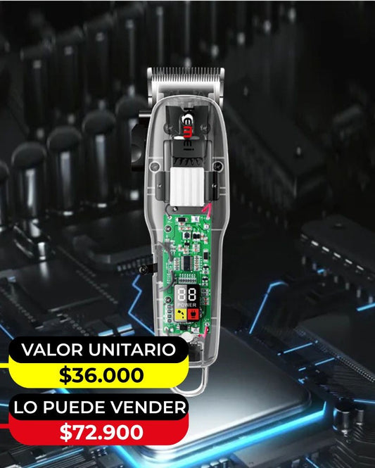 MAQUINA CORTADORA PARA CABELLO KEMEI TRANSPARENTE X6UNDS- OMC-484