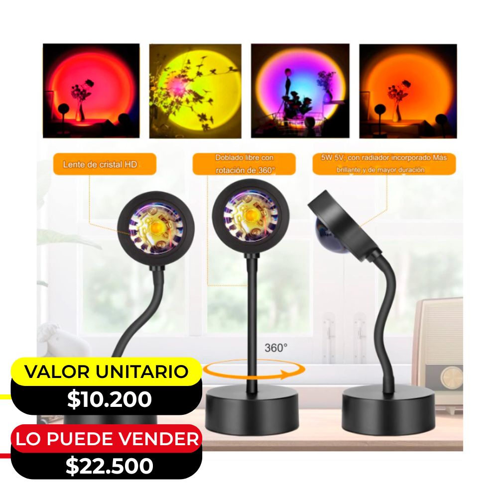 LAMPARA LUZ LED PROYECTOR DE ATARDECER X6 UNDS - OMC-503