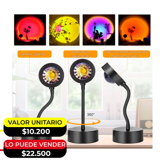 LAMPARA LUZ LED PROYECTOR DE ATARDECER X6 UNDS - OMC-503