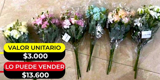 RAMO DE 5  ROSAS Y 5 FLORES X6UNDS OMC-725