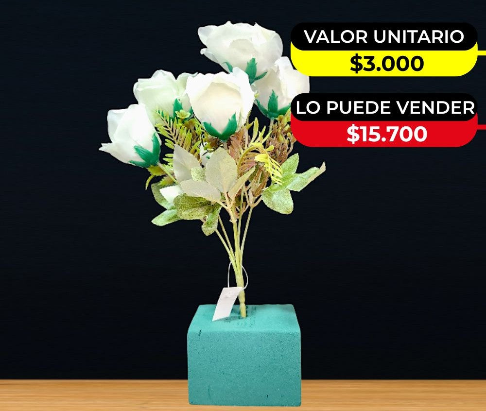 RAMO DE 6 ROSAS ARTIFICIALES X6UNDS -  OMC-727