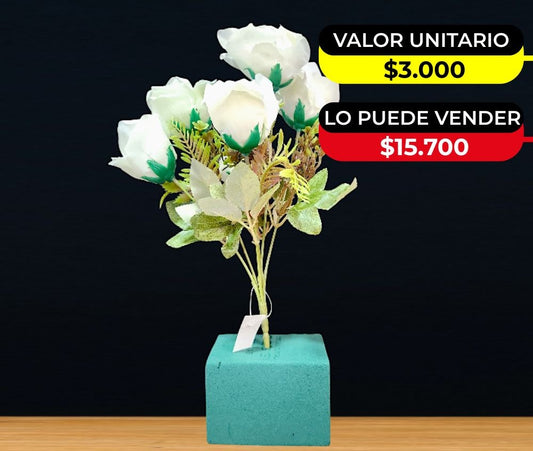 RAMO DE 6 ROSAS ARTIFICIALES X6UNDS -  OMC-727