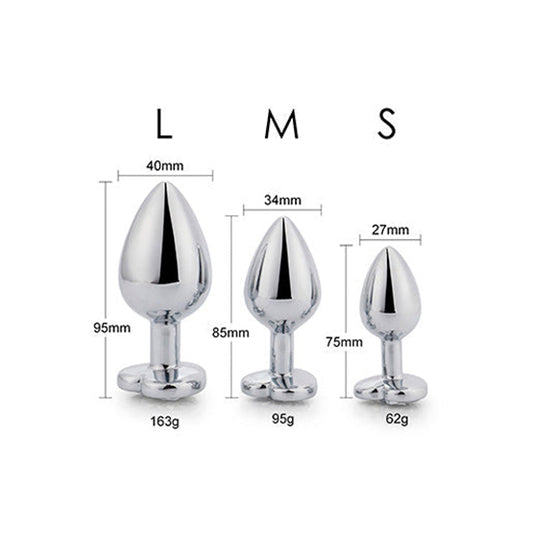 6 Plugs Anales Forma de Corazón Talla L