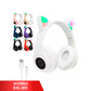 6 Diademas Niñas Audifonos Bluetooth Orejas Gato Luz Rgb OMC-283