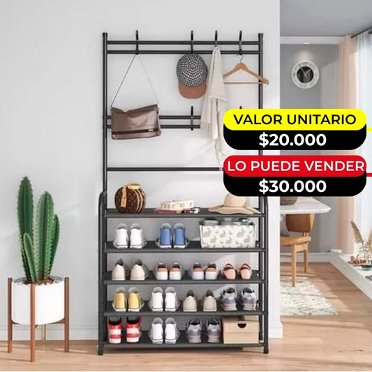 PERCHERO ORGANIZADOR MULTIFUNCIONAL  4 EN 1 X6UNDS PEQUEÑO - TM5-65
