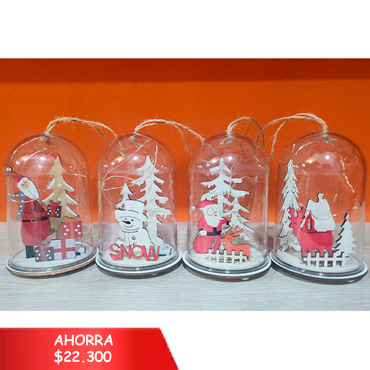 Adornos de Arbol de navidad con Luz x 6 unds - 2023