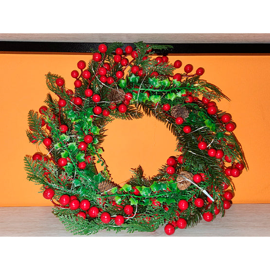 Coronas navideñas con luz x 6 unds - yh14-21053