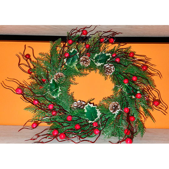 Coronas navideñas con luz x 6 unds - yh14-21053