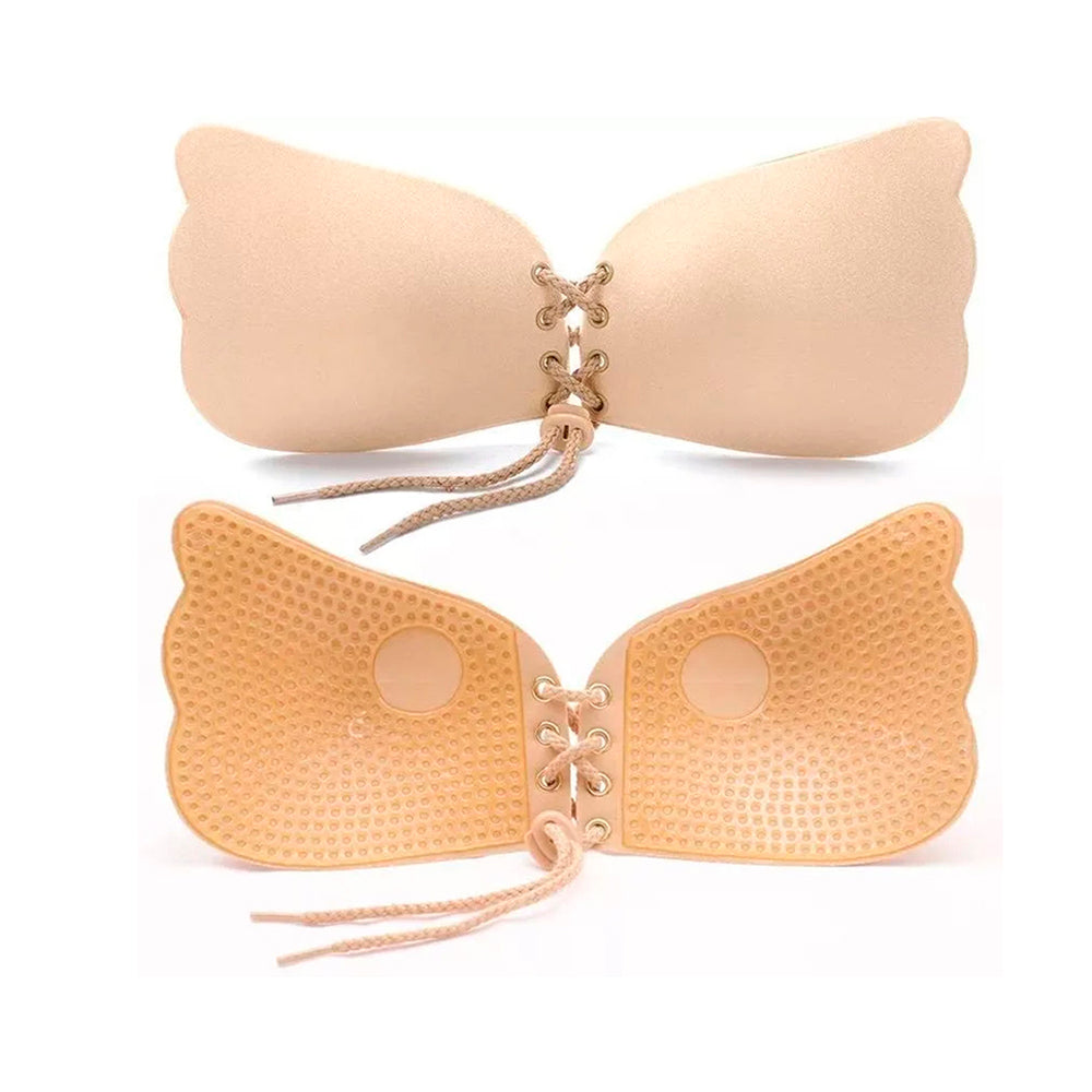 BRASIER INVISIBLE TIPO MARIPOSA BEIGE Y NEGRO POC-333 - X6UNDS