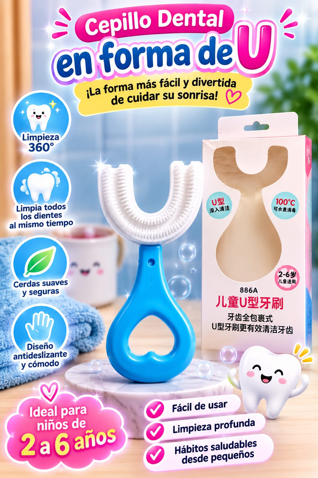 Cepillo Dental 360° en Forma de U X6UNDS POC-10357