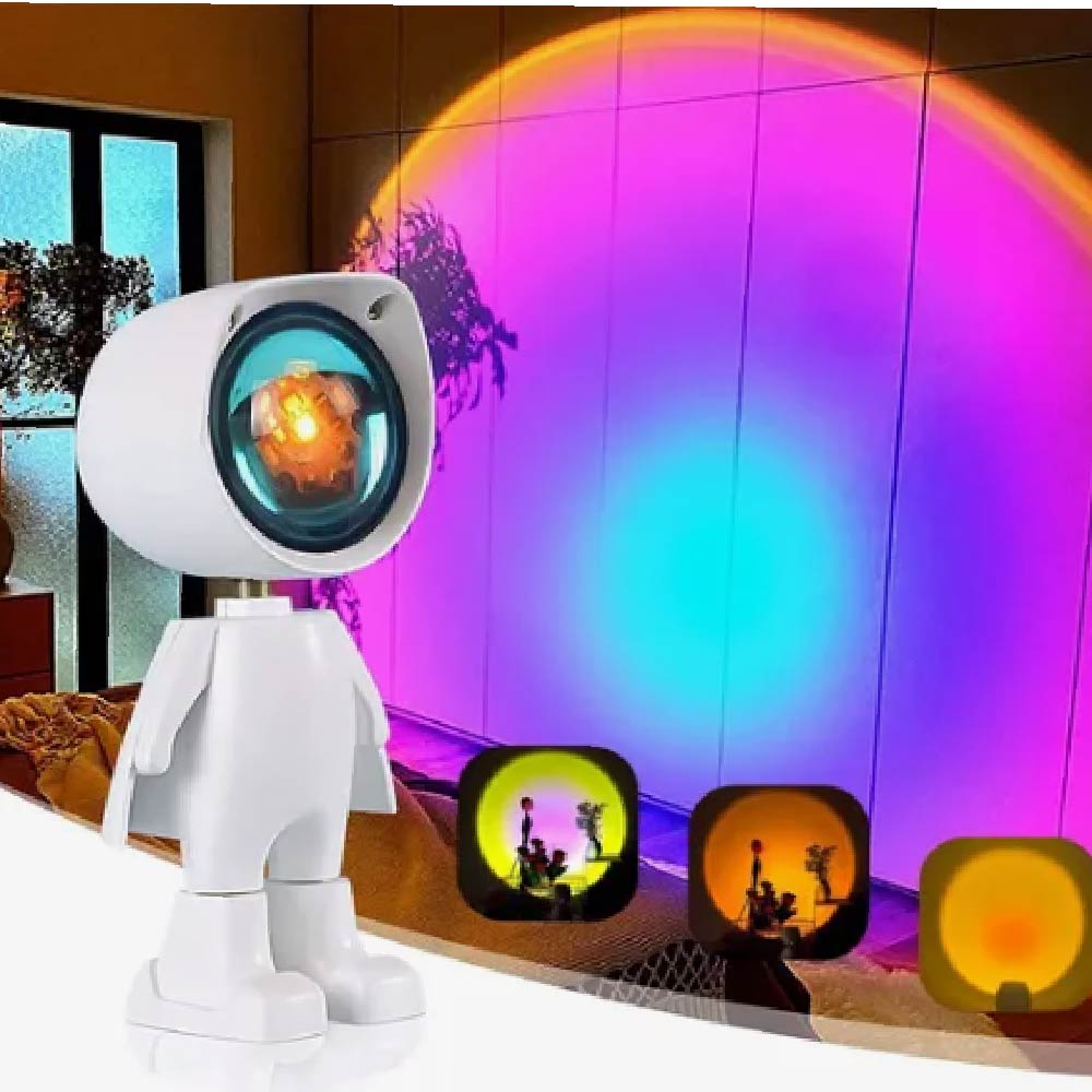 LAMPARA EN FORMA DE ROBOT LUZ LED X6UNDS