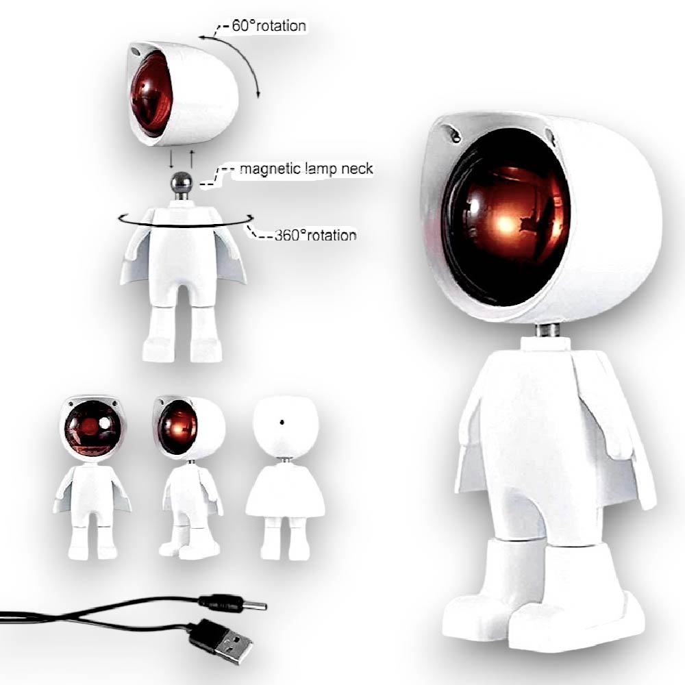 LAMPARA EN FORMA DE ROBOT LUZ LED X6UNDS