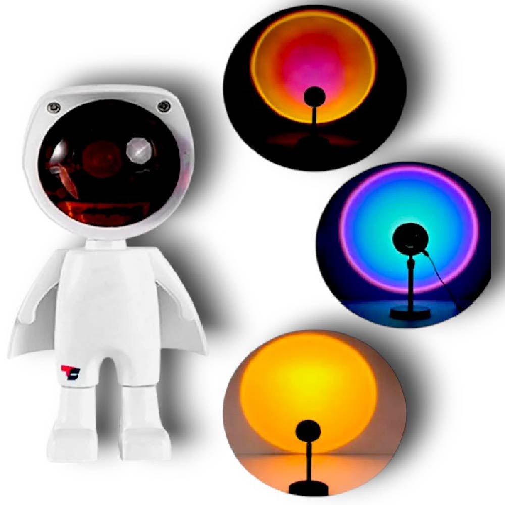 LAMPARA EN FORMA DE ROBOT LUZ LED X6UNDS