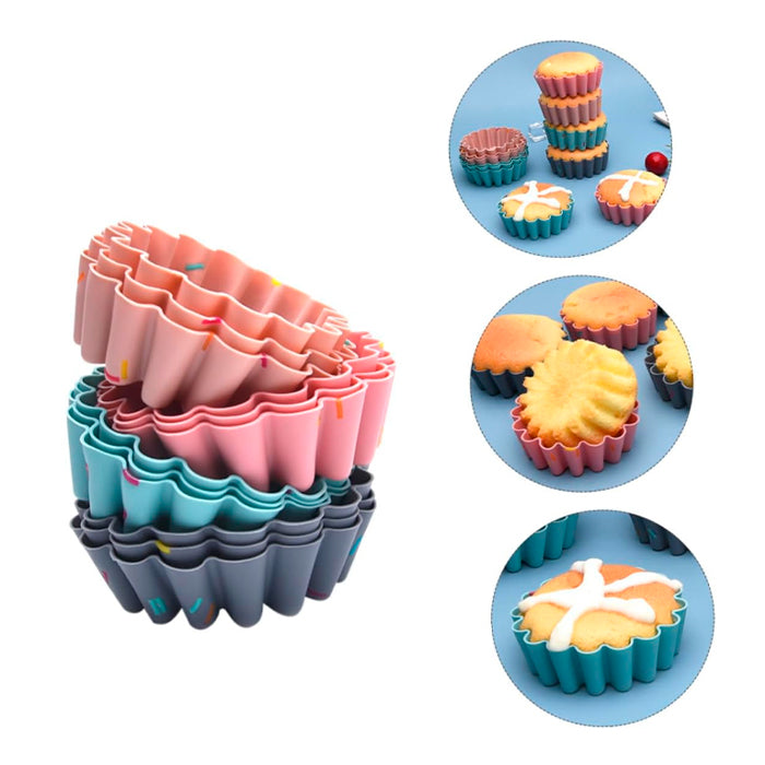 Set 6 Moldes Silicona Cupcakes Muffins Reposteria X 6 Unidades OMC-195