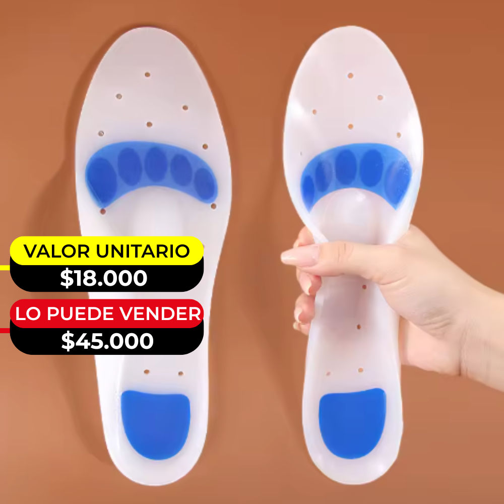 Plantilla Ortopédica Completa En Poliuretano Con Botón X6 Unds OMC-223