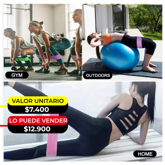 SET POR 3 BANDAS ELASTICAS EN TELA X6UNDS - OMC-253