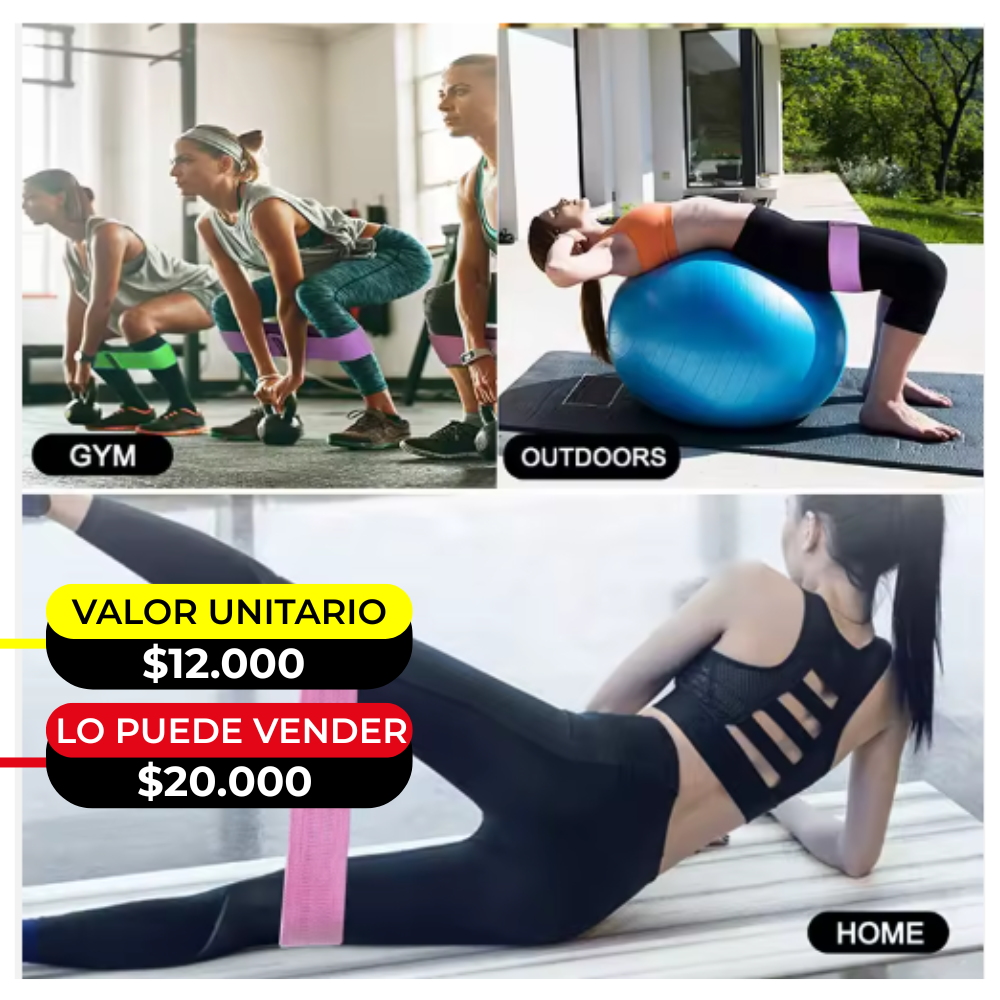 SET POR 3 BANDAS ELASTICAS EN TELA X6UNDS - OMC-253