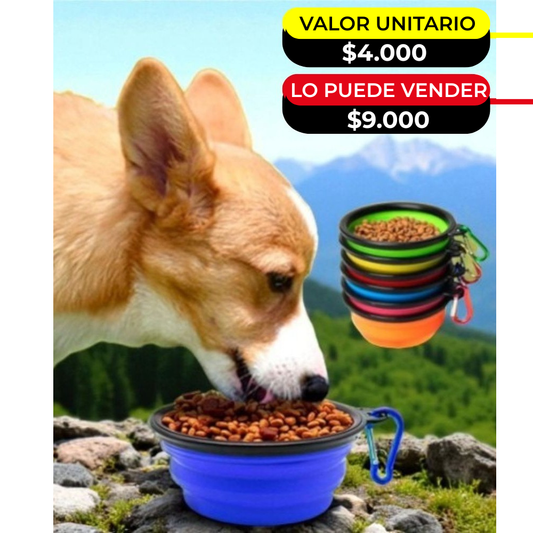 PLATO PLEGABLE PORTATIL PARA MASCOTAS X6UNDS- OMC-318