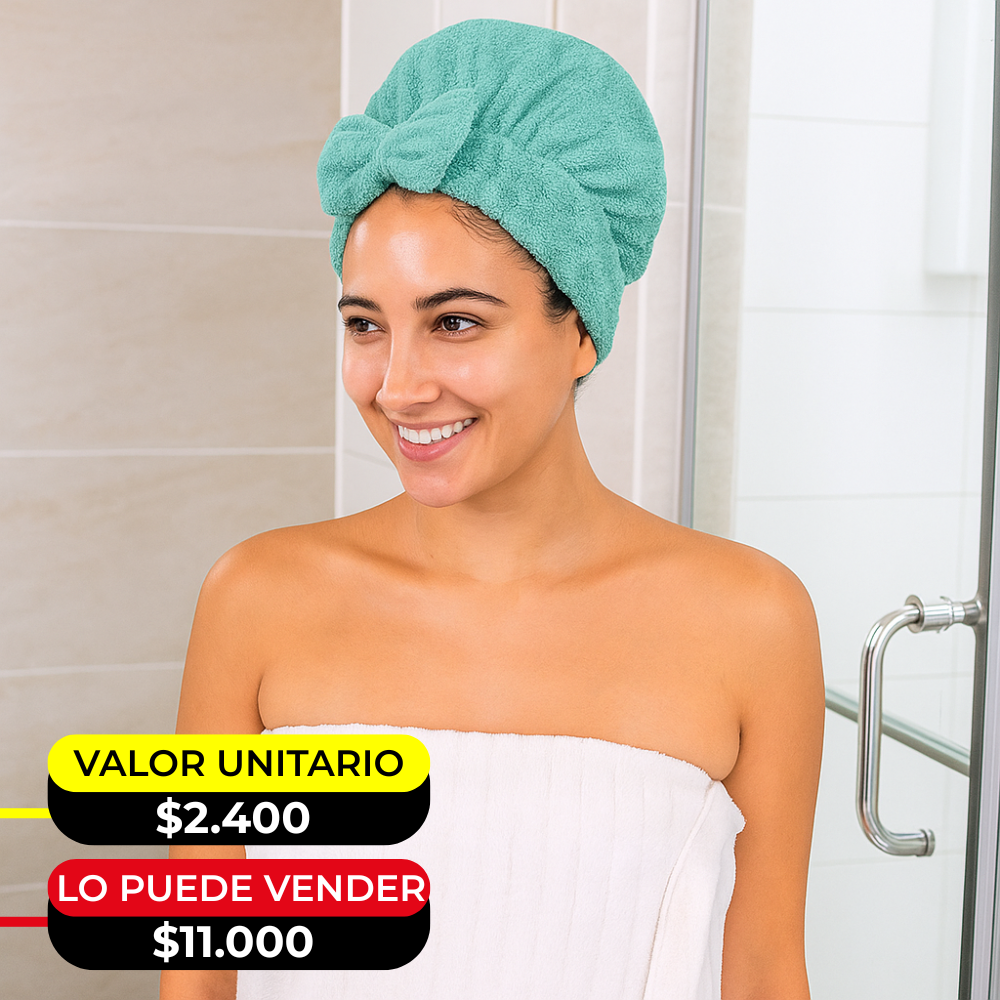 GORRO TOALLA  DE SECADO PARA CEBELLO X6UNDS -  OMC-469